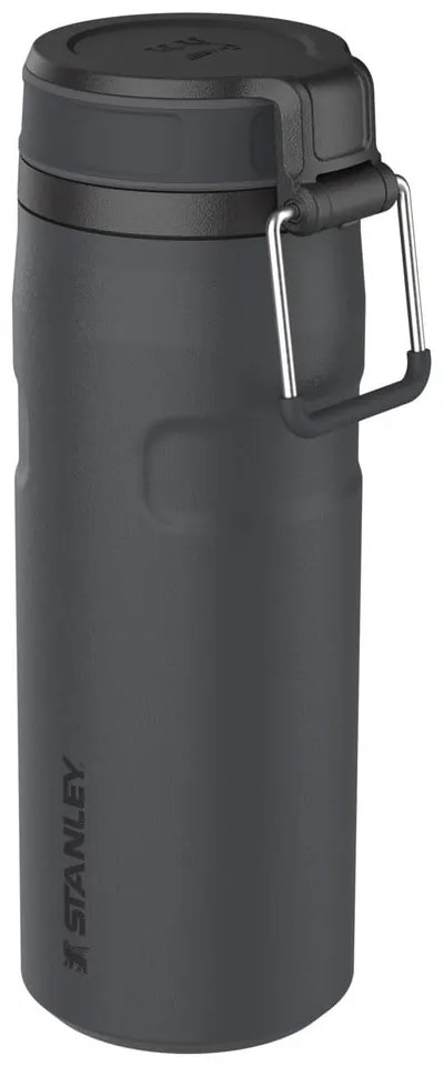 Czarny termos ze stali nierdzewnej 470 ml IceFlow™ Bottle Twist Flip Black – Stanley