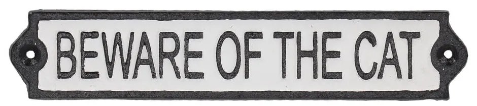Żeliwna tabliczka 26x5 cm Beware of the Cat – Esschert Design