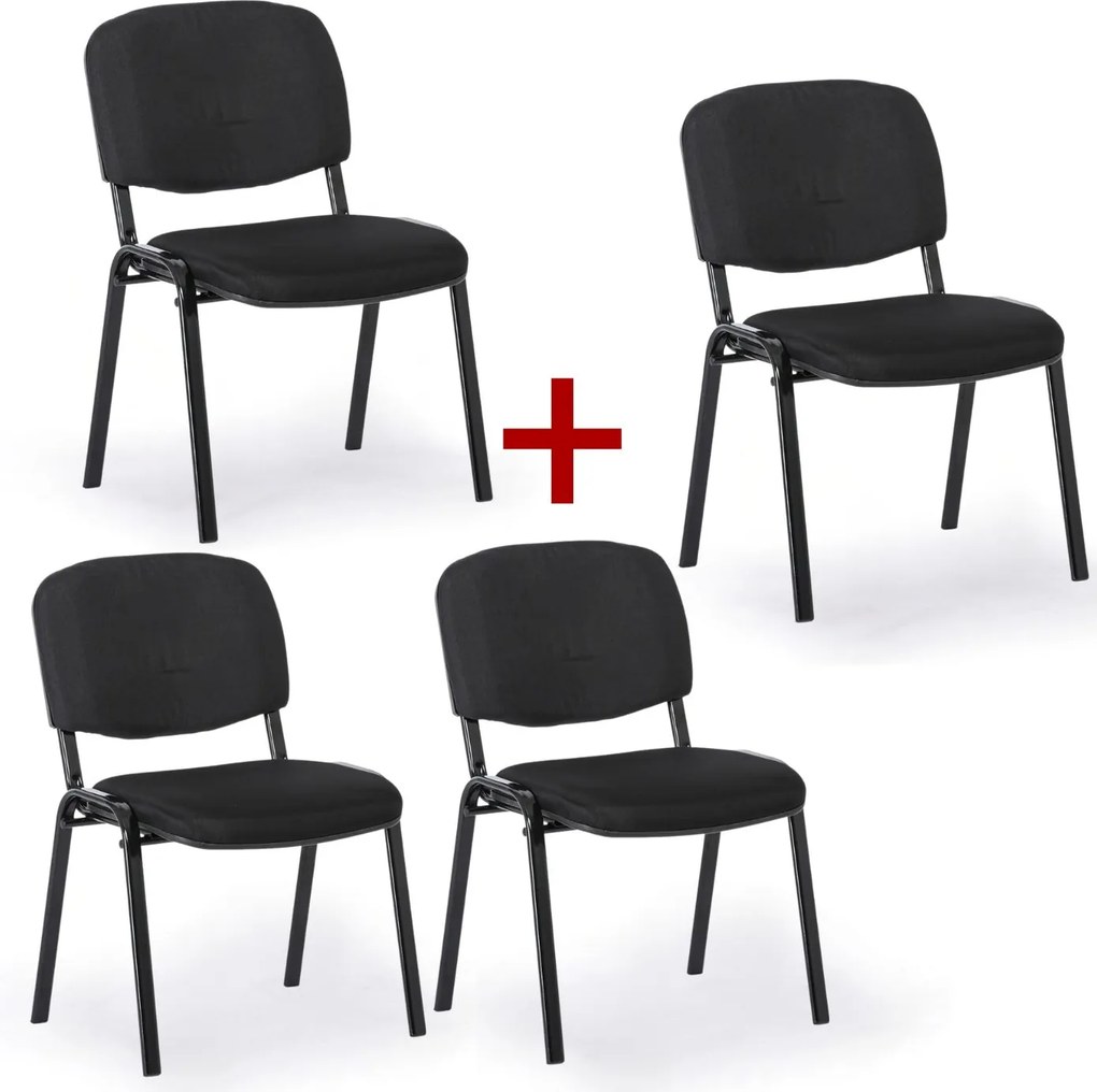 Krzesło konferencyjne VIVA PLUS 3+1 GRATIS - czarne nogi, czarne
