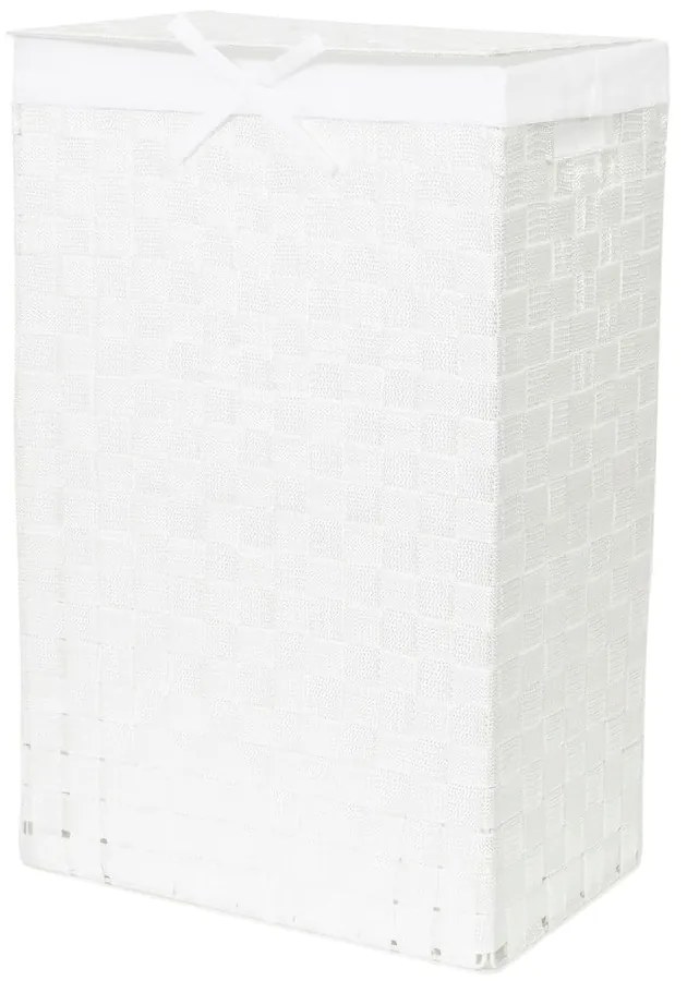 Biały kosz na pranie z pokrywką Compactor Laundry Basket Linen, wys. 60 cm