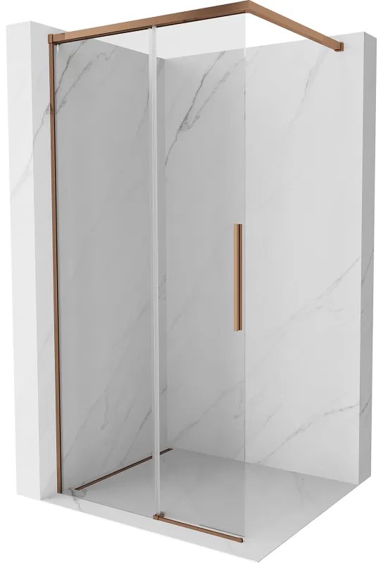 Mexen Rox ścianka prysznicowa Walk-in 100 x 200 cm, transparent 8 mm, różowe złoto - 8C2-100-003-60-00
