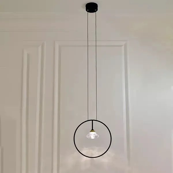 Wisząca lampa ring z akrylowym kryształkiem Tiffany No.1