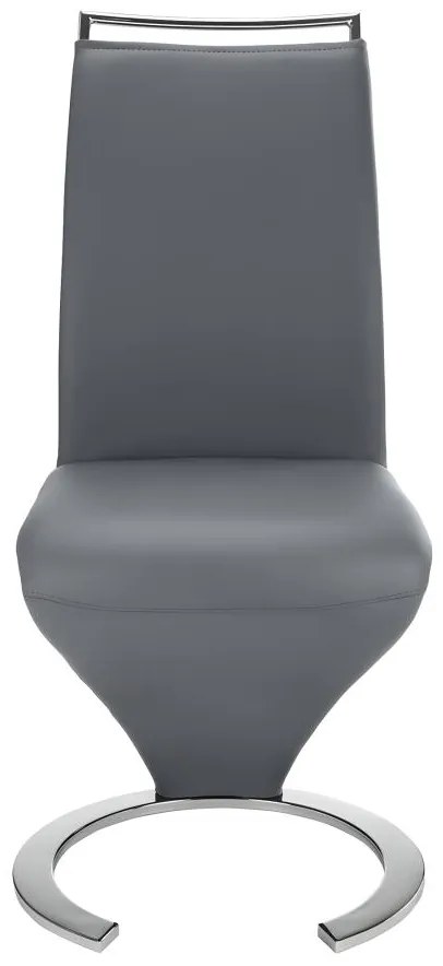 Komplet 4 krzeseł TWIZY - Szara ekoskóra
