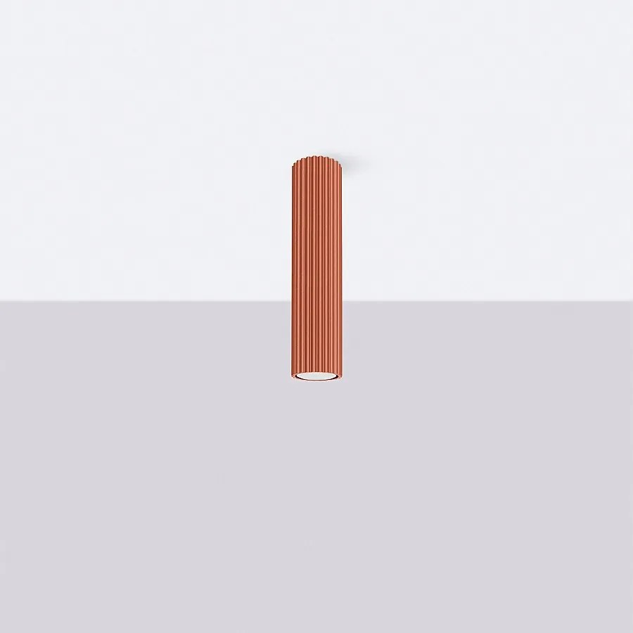 Lampa sufitowa minimalistyczny Gloow, aluminium - 1 źródło światła 4000K - L.6.5 x H.30 cm - ochra czerwona