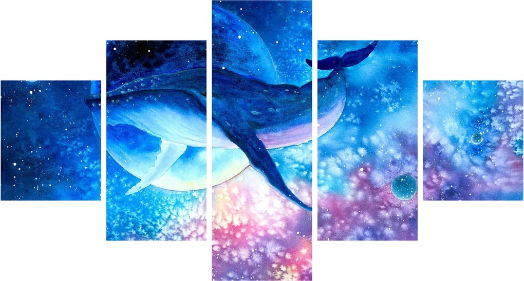Obraz - Kosmiczny wieloryb (125x70 cm)