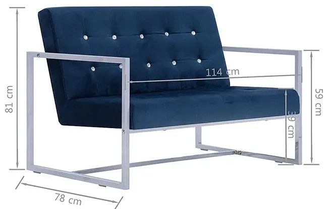 Granatowa sofa 2-osobowa - Aparro