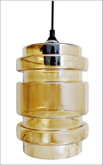 Lampa ze szklanym bursztynowym kloszem nad wyspę - Z044 C2-S51