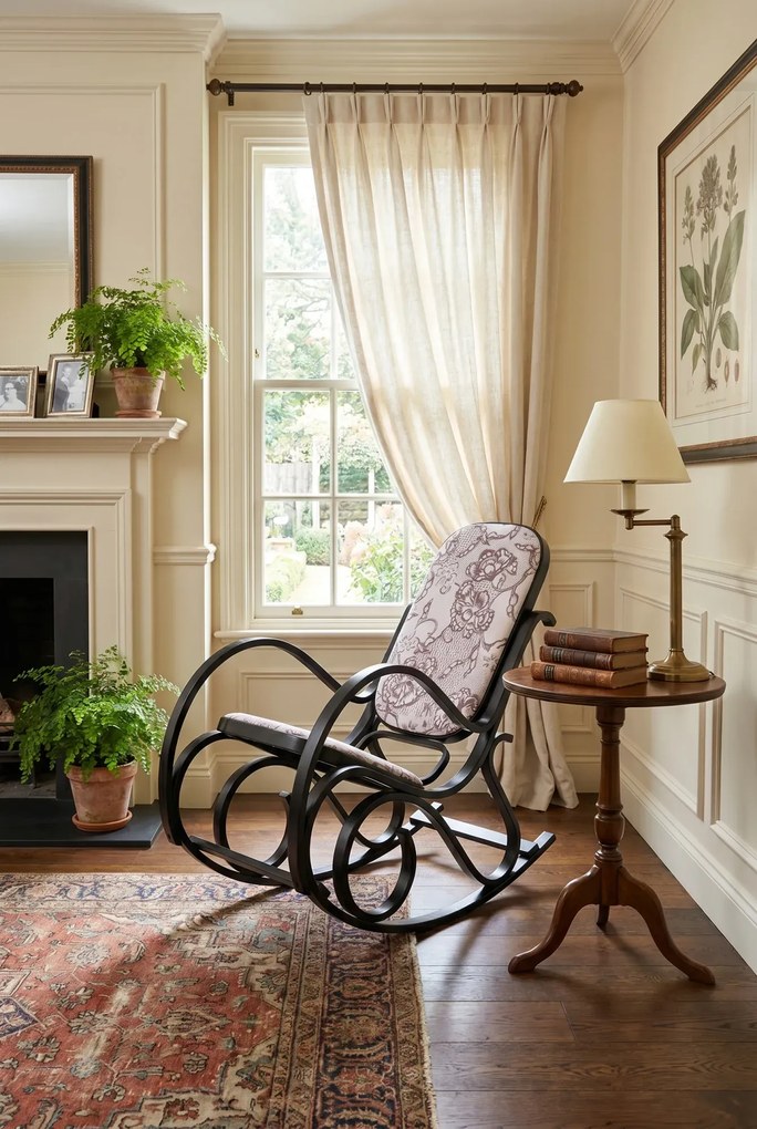 Drewniany fotel bujany w kolorze Wenge H3-F78