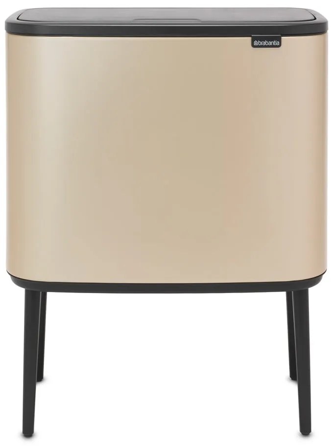 Stalowy kosz na śmieci do segregacji odpadów otwierany na dotyk w kolorze złota 34 l Bo Touch Bin – Brabantia