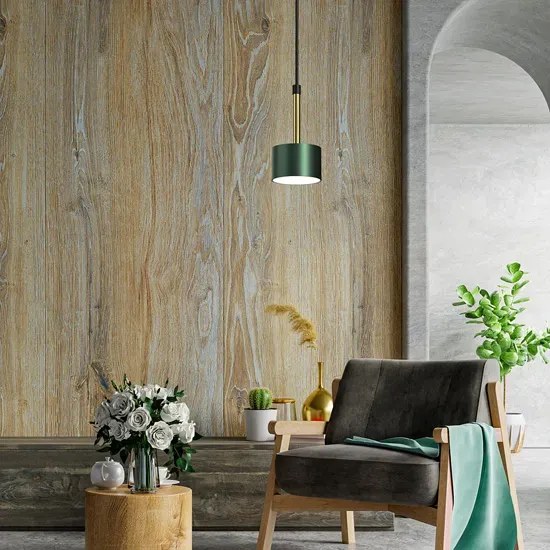 Zielono-złota wisząca lampa nad stół - N019-Umer