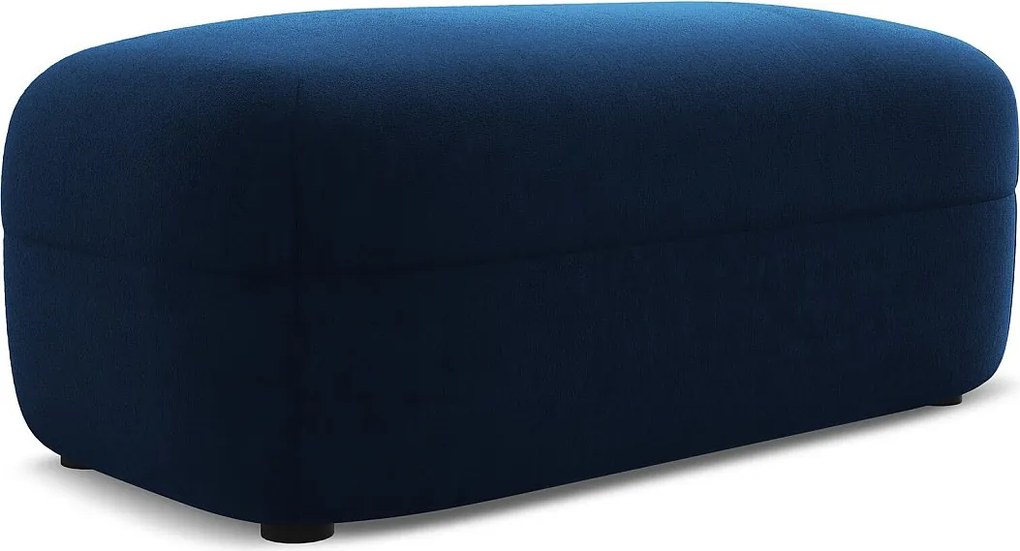 Pufa - z tkaniny welwetowej - królewski niebieski - MOANA