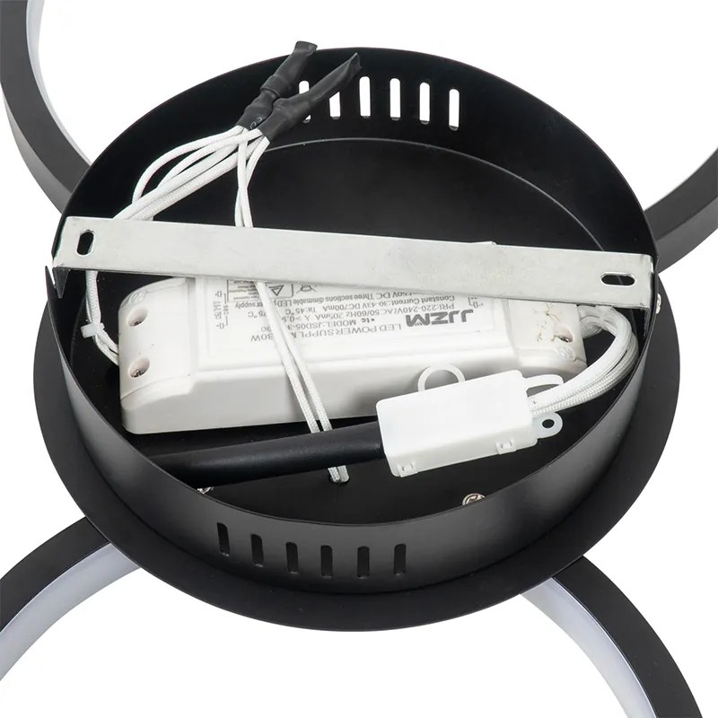 Designerska lampa sufitowa czarna w komplecie z LED 3-stopniowy ściemniacz 3-światła - Pande