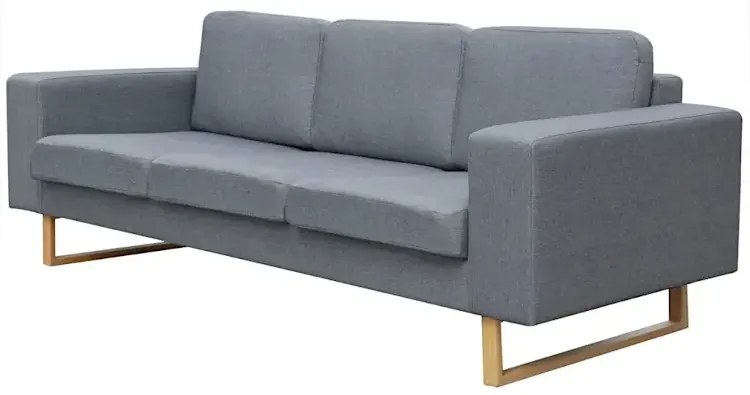 Jasnoszara 3-osobowa sofa - Drofas