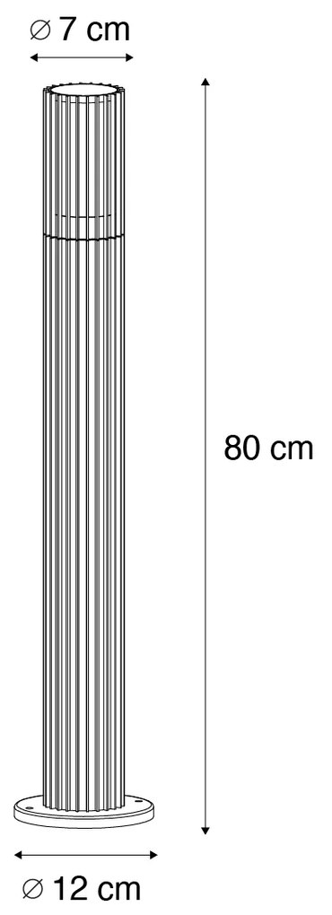 Zewnetrzna Inteligentny słupek oświetleniowy zewnętrzny czarny 80 cm IP44 RGBW z GU10 50mm - Boris Nowoczesny Oswietlenie zewnetrzne