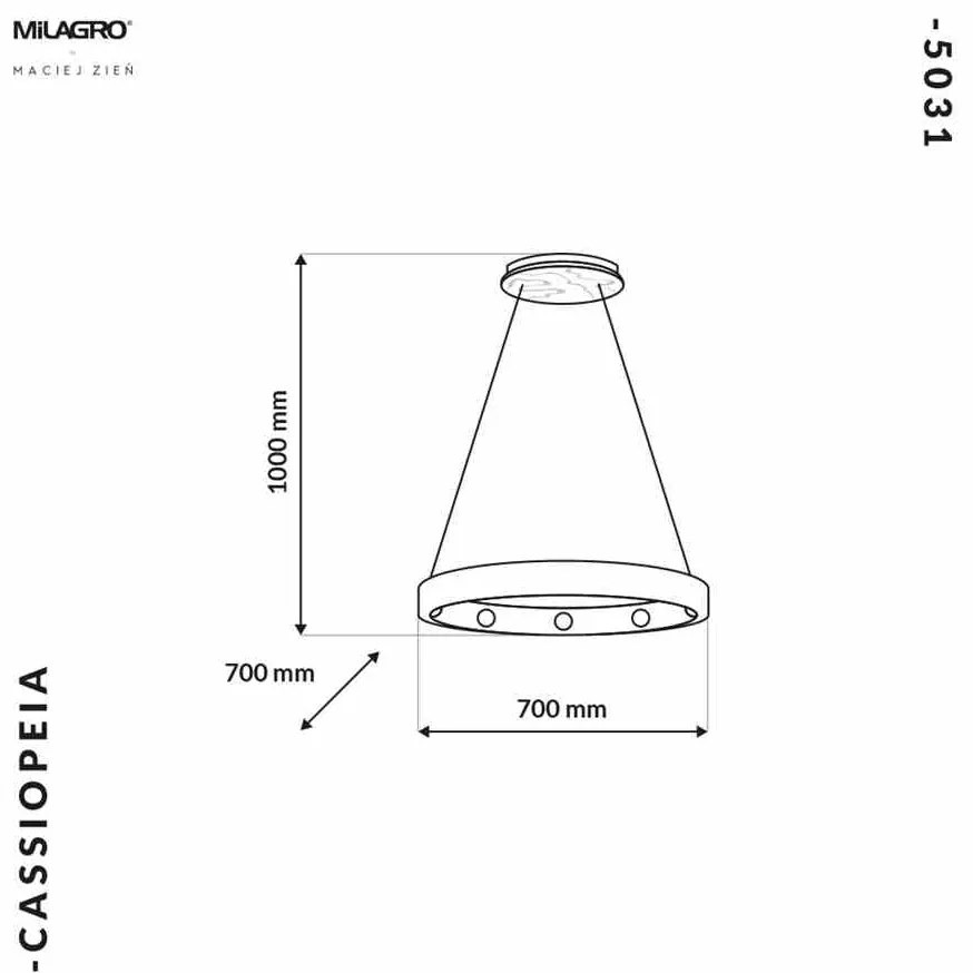 Lampa Wisząca CASSIOPEIA 9xE14 czarno-chrome