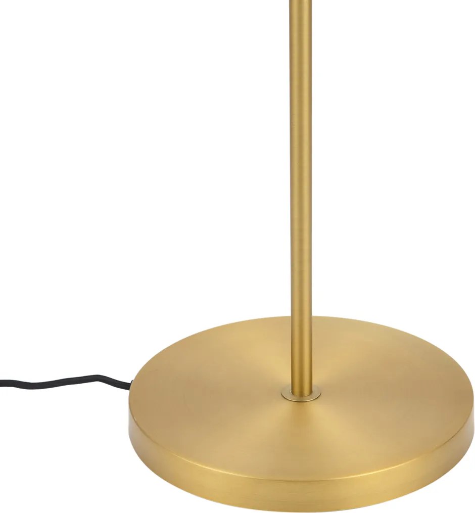 Designerska lampa podłogowa brązowa z przezroczystym szkłem - Domo