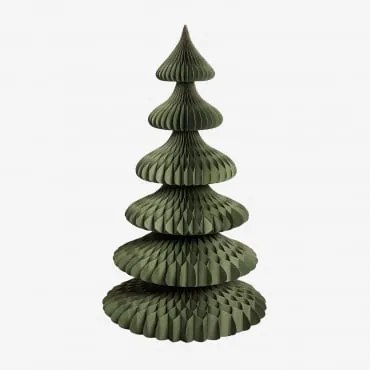 Choinka Z Papieru Aurina Zielony Pesto Ze Złotym Brzegiem & ↑140 Cm - Sklum