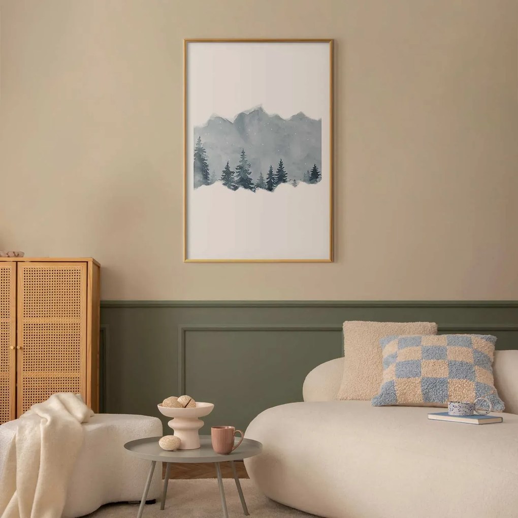 Plakat Wycinek Syberii 60x90 cm z ramą złotą z marginesem ARTGEIST B