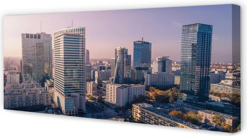 Fotoobraz na płótnie Panorama Warszawskich Wieżowców