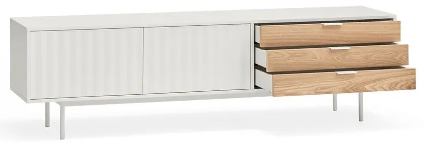Biało-naturalna szafka pod TV w dekorze dębu 180x52 cm Sierra – Teulat