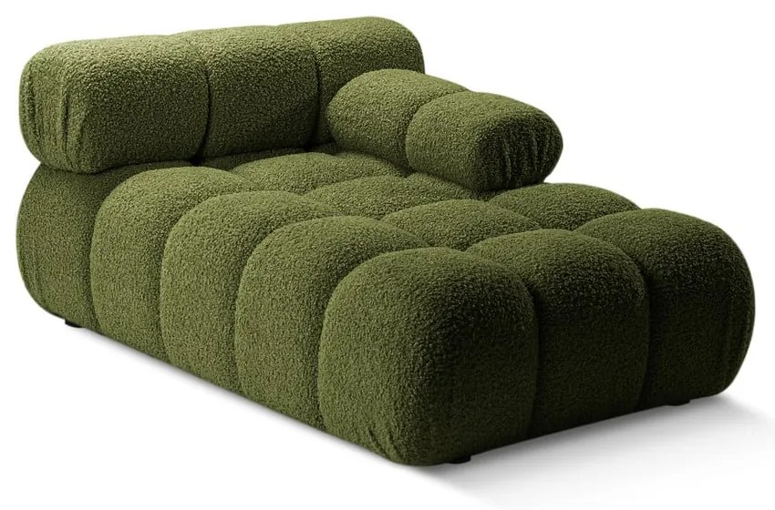 Zielony moduł sofy z materiału bouclé (prawostronny) Bellis – Micadoni Home