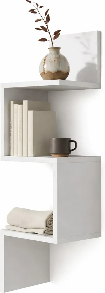 Biała Narożna Półka Ścienna L1-R07
