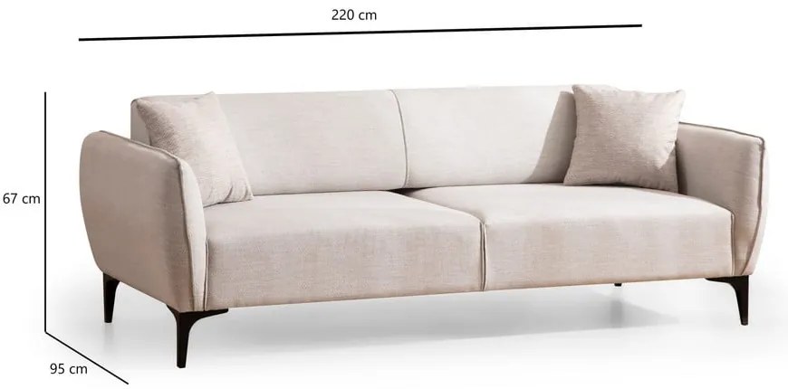 Kremowa sofa 220 cm Belissimo – Balcab Home