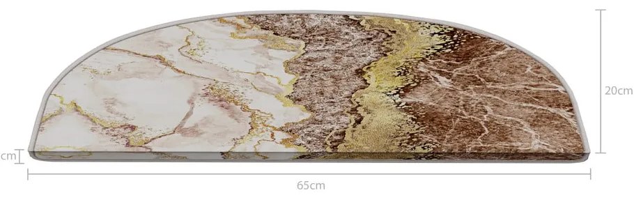 Kremowo-jasnobrązowe dywaniki na schody zestaw 16 szt. 20x65 cm Golden Marble – Vitaus