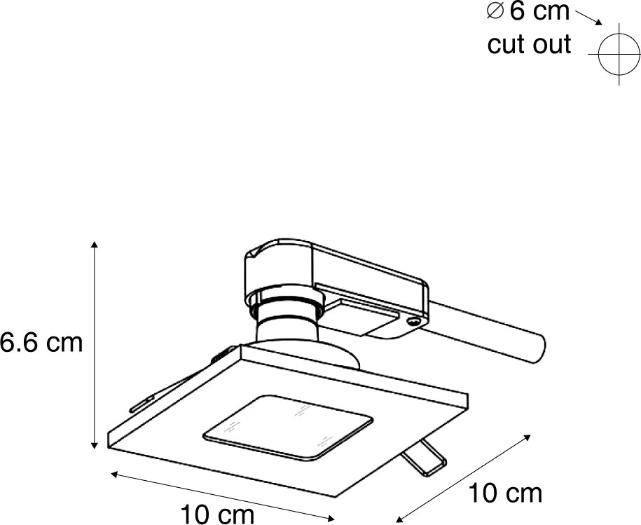 Zestaw 6 nowoczesnych reflektorów wpuszczanych kwadratowych białych IP44 - Qure