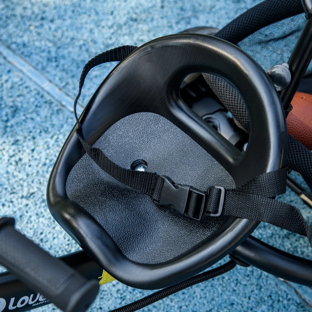 HOMCOM Trójkołowiec dla dzieci, Rower dziecięcy, Koszyk na plecy, Uchwyt na kubek, Daszek przeciwsłoneczny, Metal, Granatowy