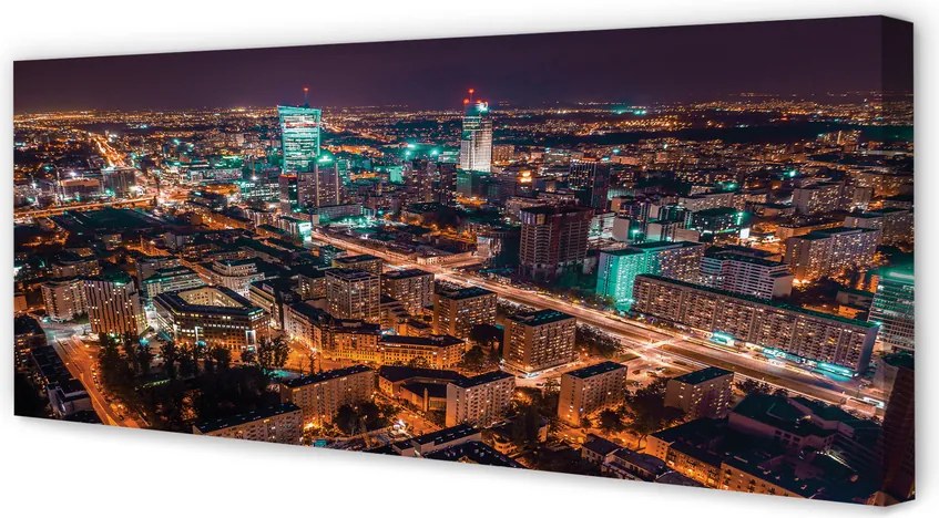 Obraz canvas na ścianę Nocna Panorama Stolicy
