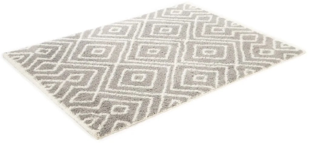 Dywan Shaggy Nano Light Mikrofibra szaro-biały 120 cm x 160 cm