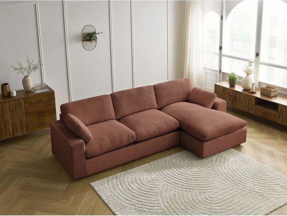 Pomarańczowy sztruksowy narożnik Belair – Bobochic Paris