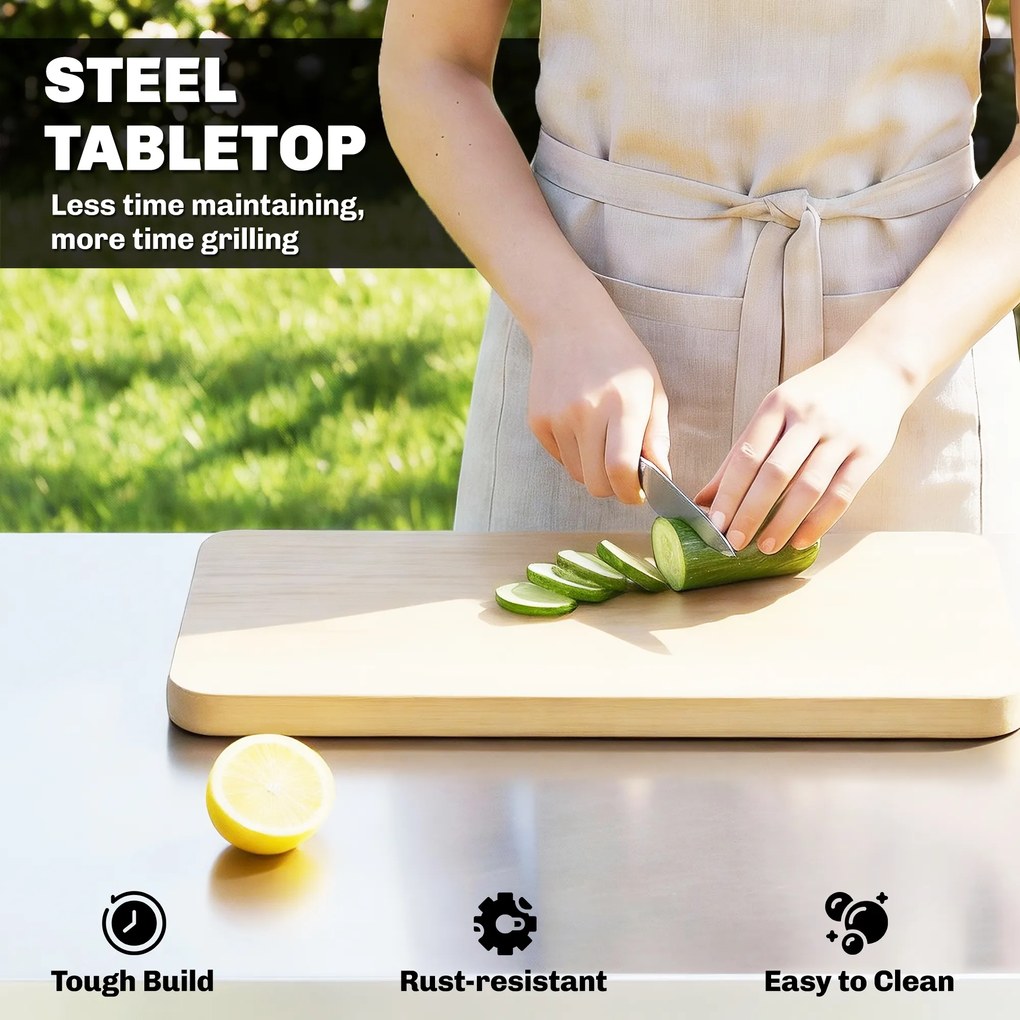 Outsunny Wózek kuchenny na kółkach, serwujący wózek z haczykami, uchwyt na ręczniki, stojak na worki na śmieci, stal nierdzewna, 115 x 67,5 x 80,5 cm, czarny | Aosom PL