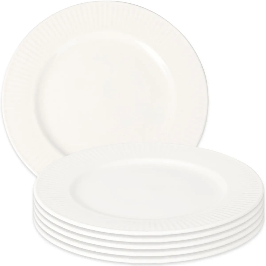 Zestaw 6 porcelanowych talerzyków deserowych Linie 20 cm