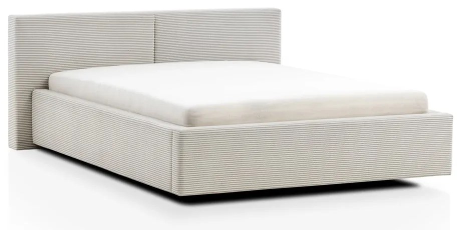 Beżowe łóżko dwuosobowe ze schowkiem ze stelażem 160x200 cm Cube – Meise Möbel