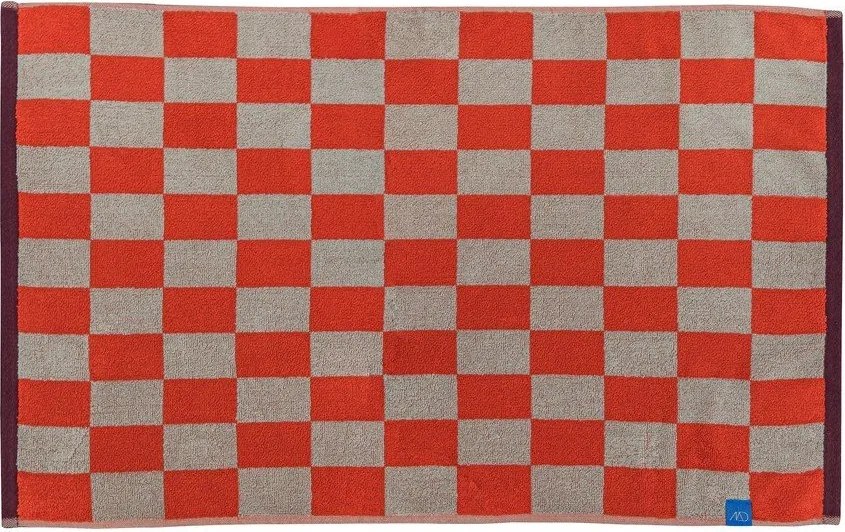 Pomarańczowo-beżowy dywanik łazienkowy pod prysznic z bio bawełny 50x80 cm Retro – Mette Ditmer Denmark
