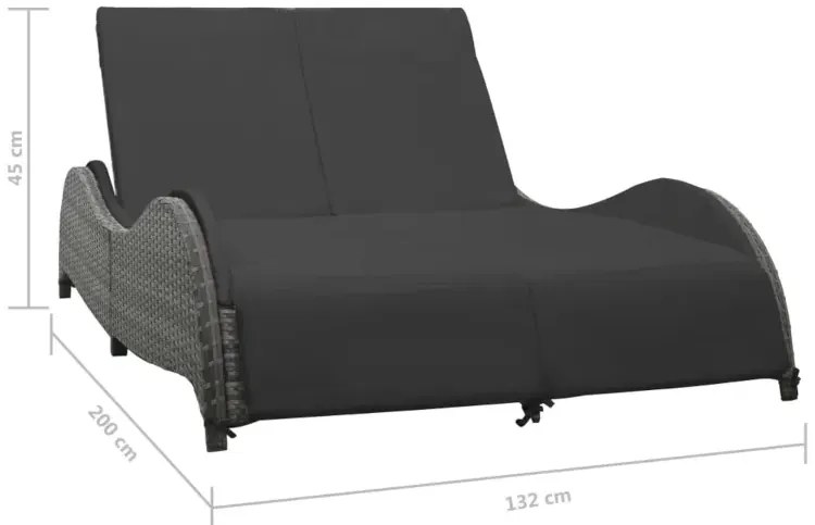 Podwójna leżanka ogrodowa z technorattanu E8-L58