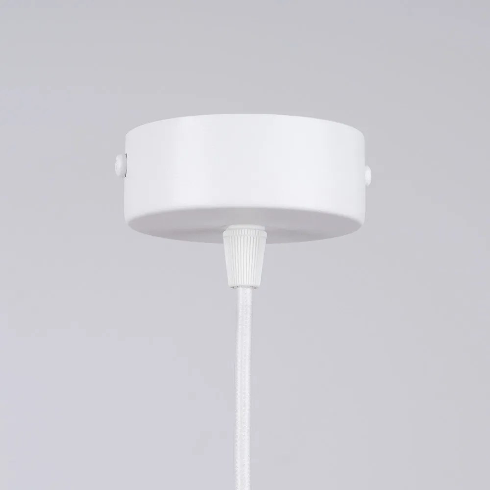 Biała lampa wisząca ze szklanym kloszem Belinda – Sollux