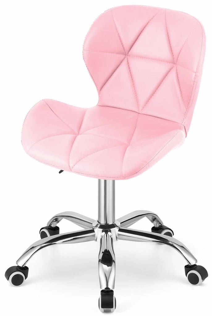 Krzesło biurowe AVOLA z ekoskóry, różowe