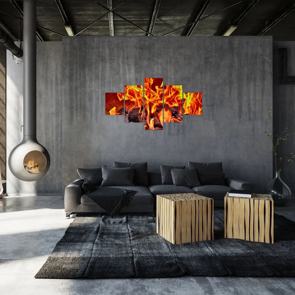 Obraz płonących węgli (125x70 cm)