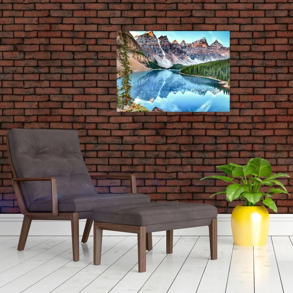Obraz na szkle - Jezioro Morenowe (70x50 cm)
