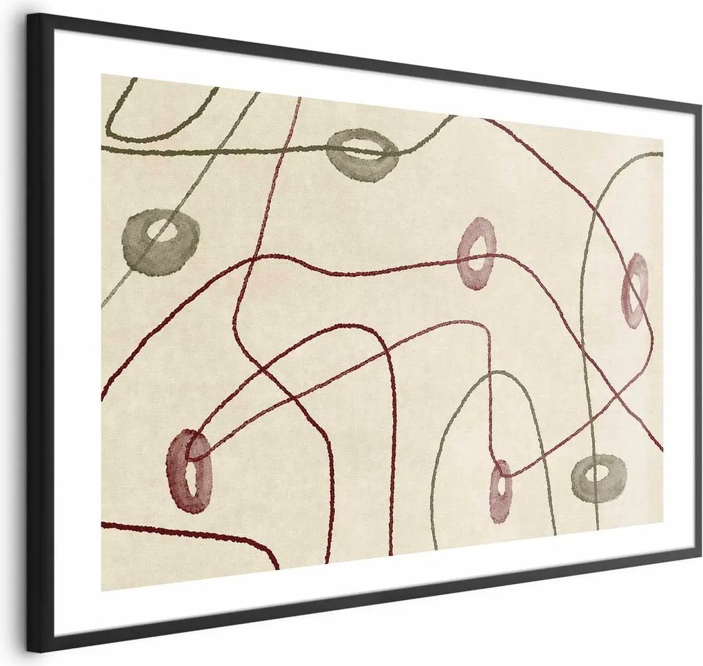 Plakat Kształty 90x60 cm z ramą czarną z marginesem ARTGEIST B