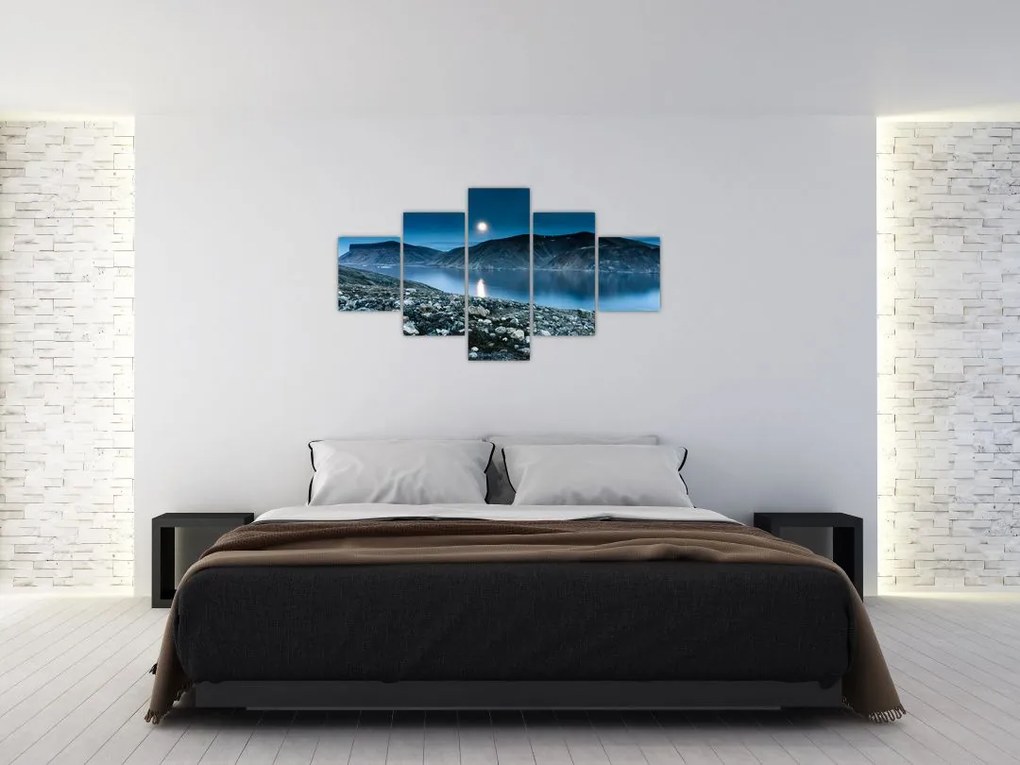 Obraz nocnego krajobrazu, Islandia (125x70 cm)