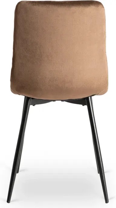 Zestaw Stół Okrągły LAUREN 80 cm Dąb Złoty/Czarny i 4 Krzesła PERU Brązowe