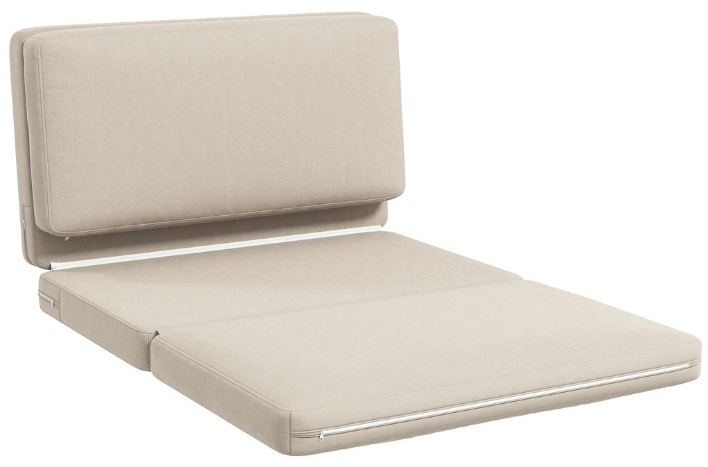 HOMCOM 2-w-1 składany fotel relaksacyjny, materac dla gości, dzielony, 120 cm szerokości, Kolor Beżowy
