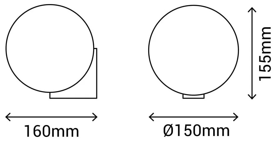 Czarny kinkiet SULION Obi, ø 15 cm