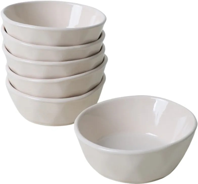 Zestaw 6 misek kamionkowych Facetta 12 cm, beżowy