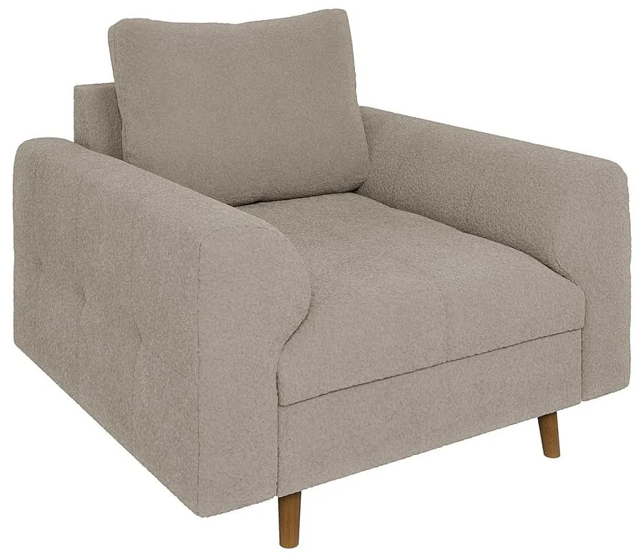 Beżowy fotel z materiału bouclé Ariella – Ropez