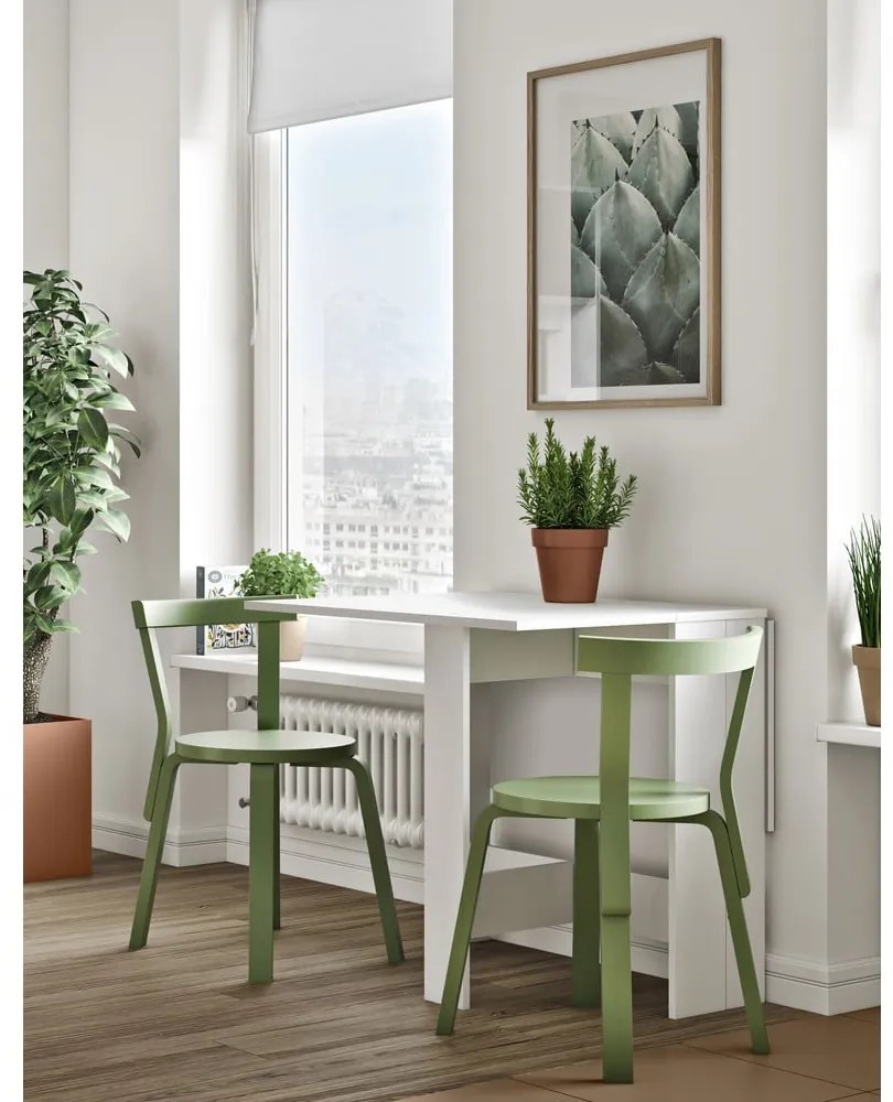 Rozkładany stół z białym blatem 76x28 cm Papillon – TemaHome